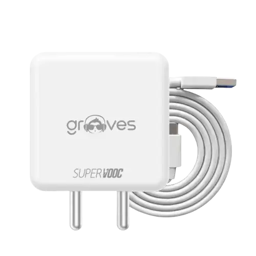 Grooves 65 W SuperVOOC in White color - Combo by Grooves