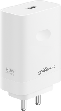 Grooves Ultra Fast Charging Adapter with Cable (80 W)