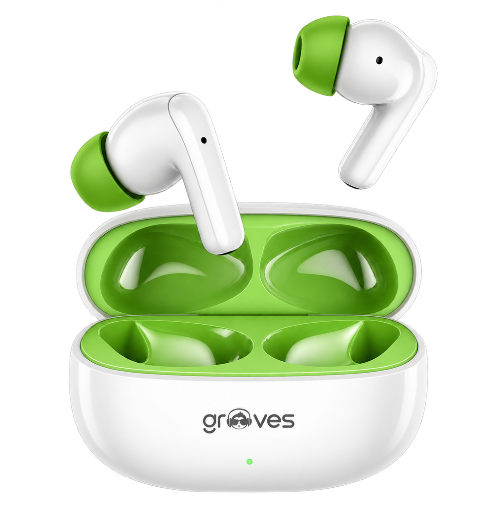 Grooves Fire TWS Earbuds (White)