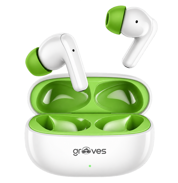 Grooves Fire TWS Earbuds (White)